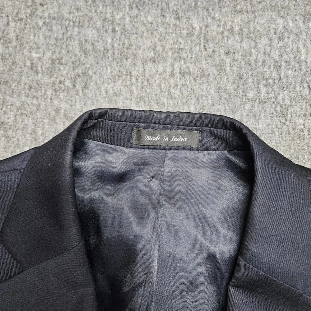 Lauren Ralph Lauren Suit Mens 44S Navy Blue 100% Wool 2-Piece Pleated Trousers